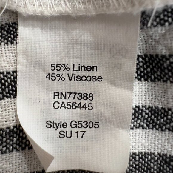 Madewell Stripe Play Button Back Linen Tunic Shift Dress Women's M - Picture 9 of 11